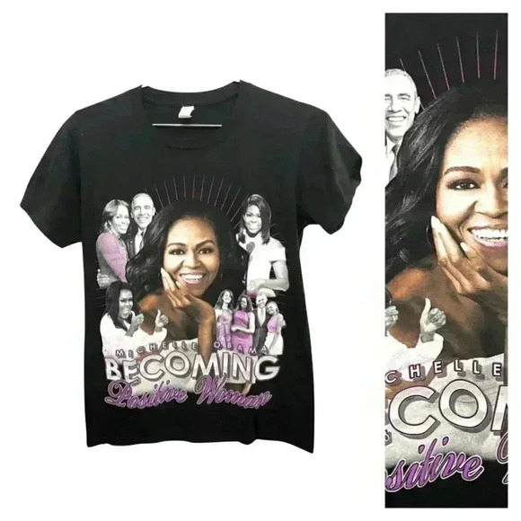 Other - Vintage | Michelle Obama "Positive Woman" Becoming Shirt - Black / Sz S